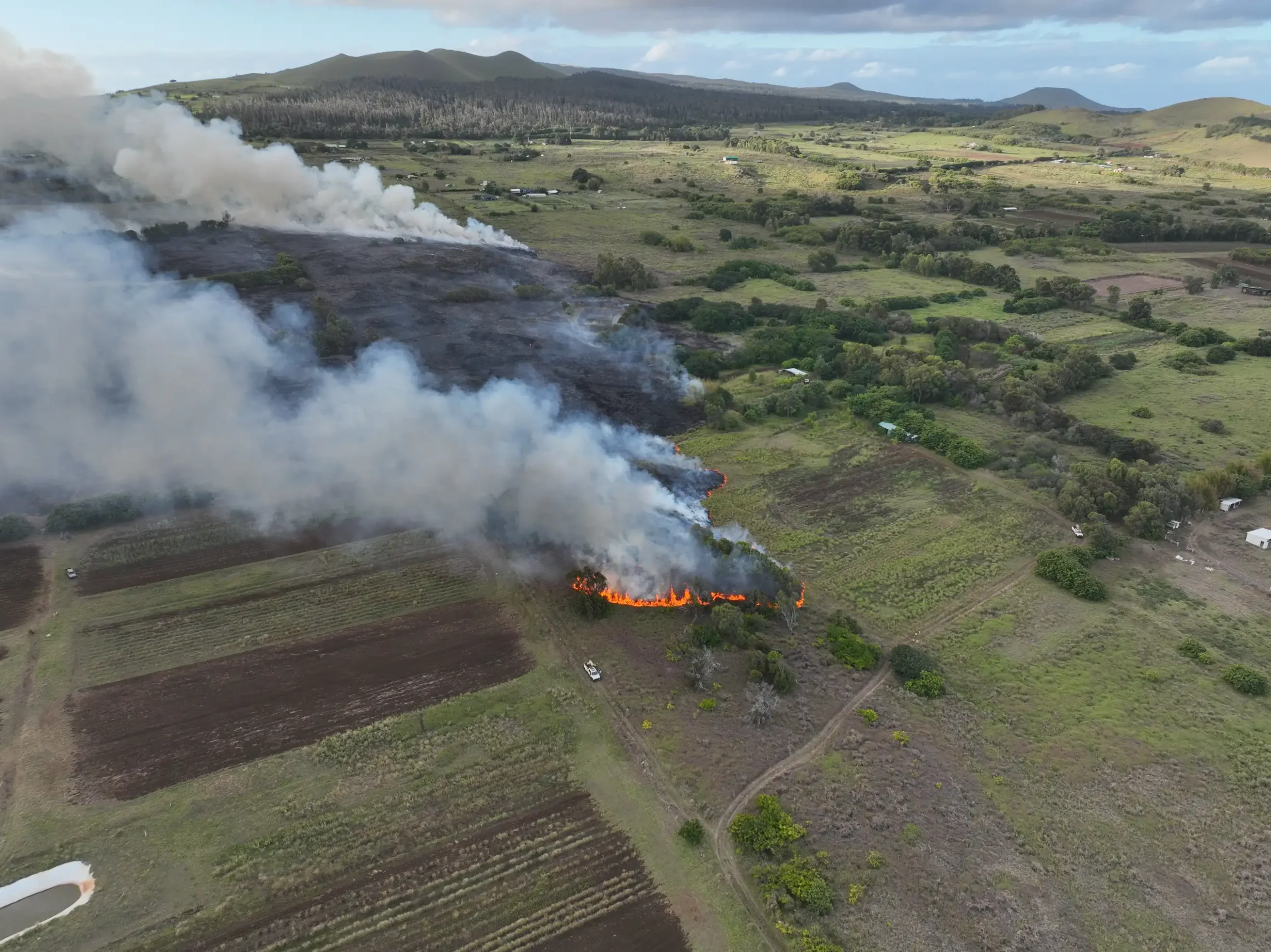 Paisaje de Rapa Nui vinculado a prevención comunitaria de incendios forestales